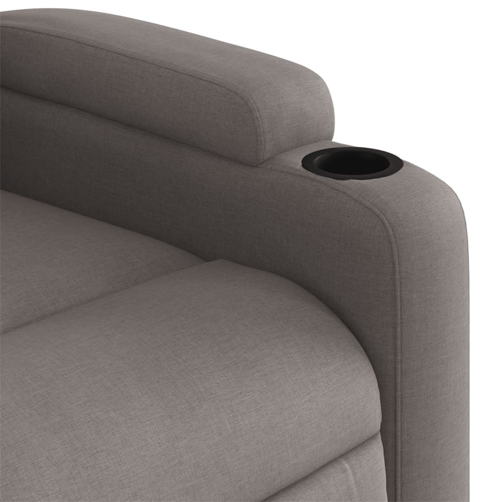 vidaXL Sillón reclinable de tela gris taupe