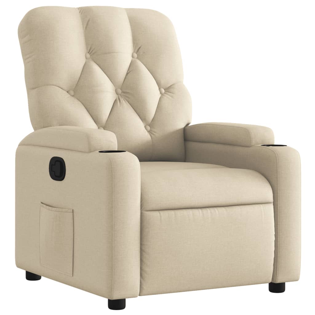 vidaXL Sillón reclinable de tela crema