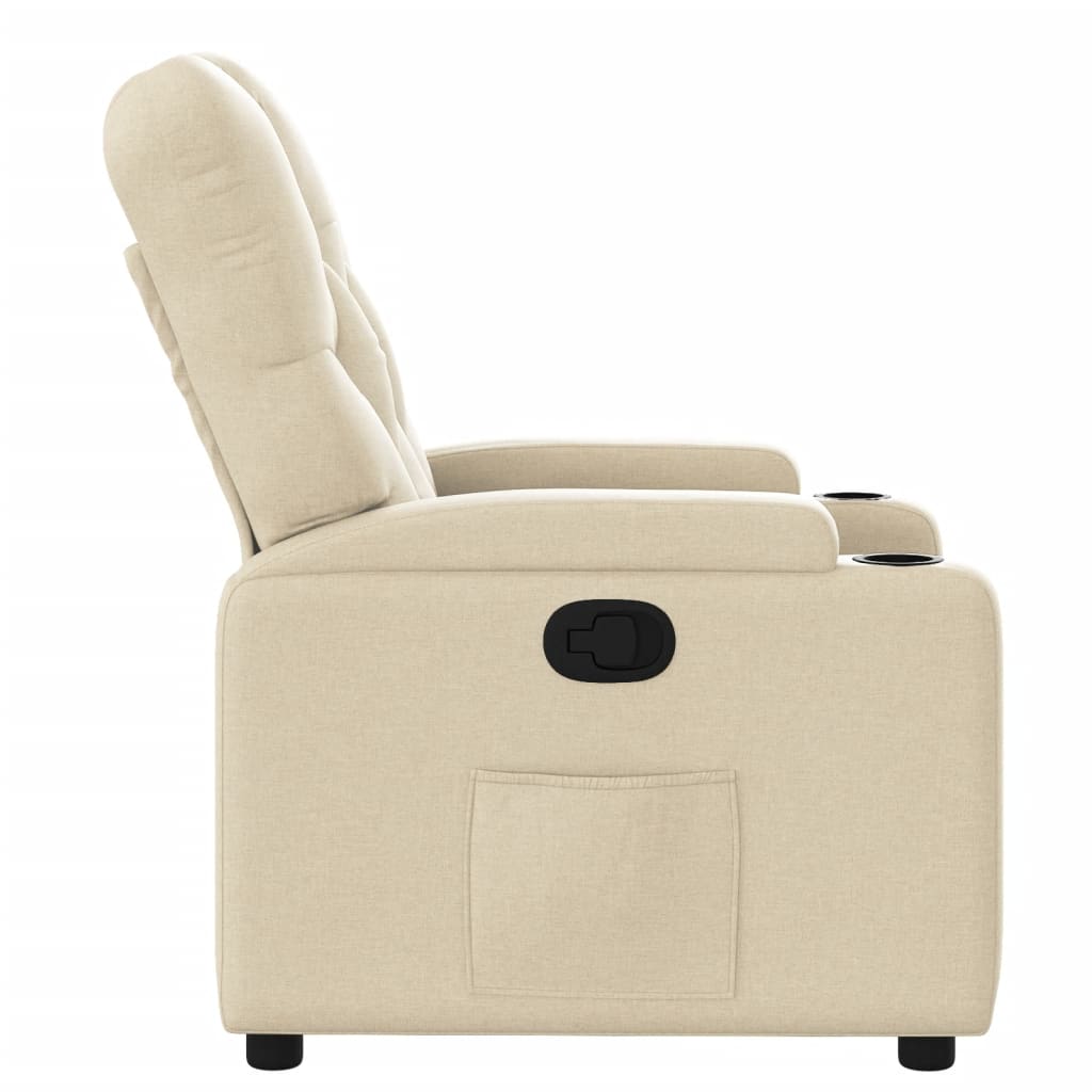 vidaXL Sillón reclinable de tela crema