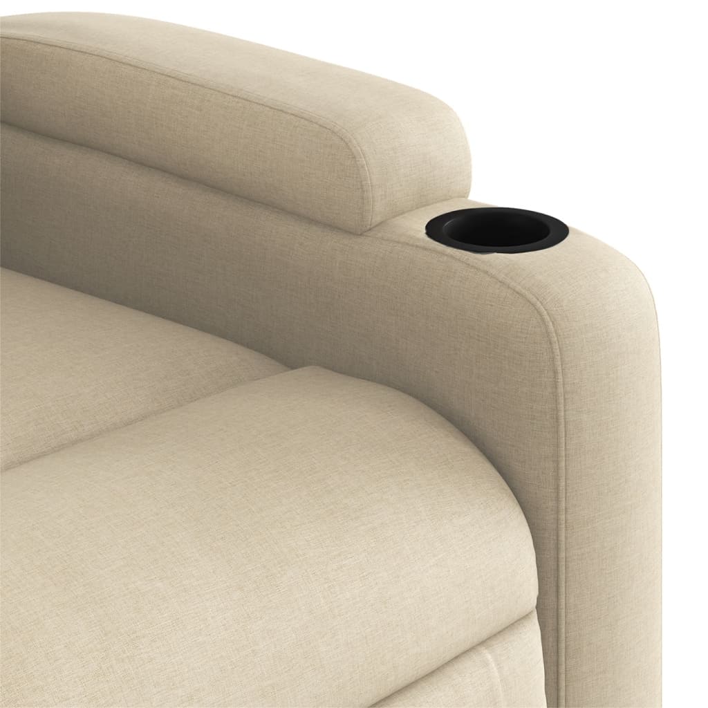 vidaXL Sillón reclinable de tela crema