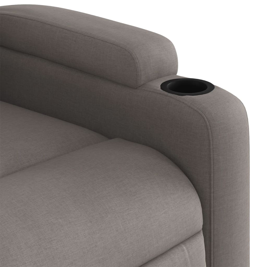 vidaXL Sillón de masaje reclinable de tela gris taupé