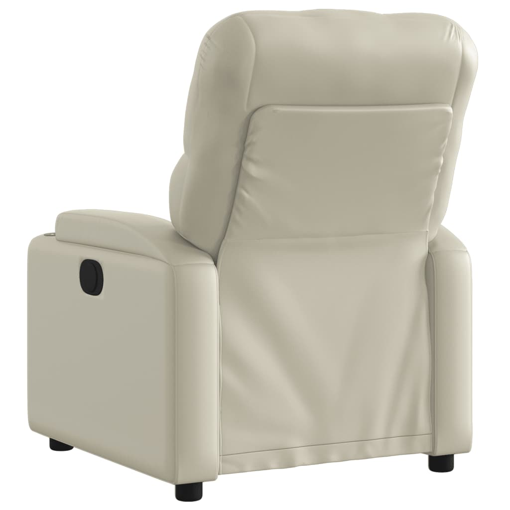 vidaXL Sillón reclinable de cuero sintético crema