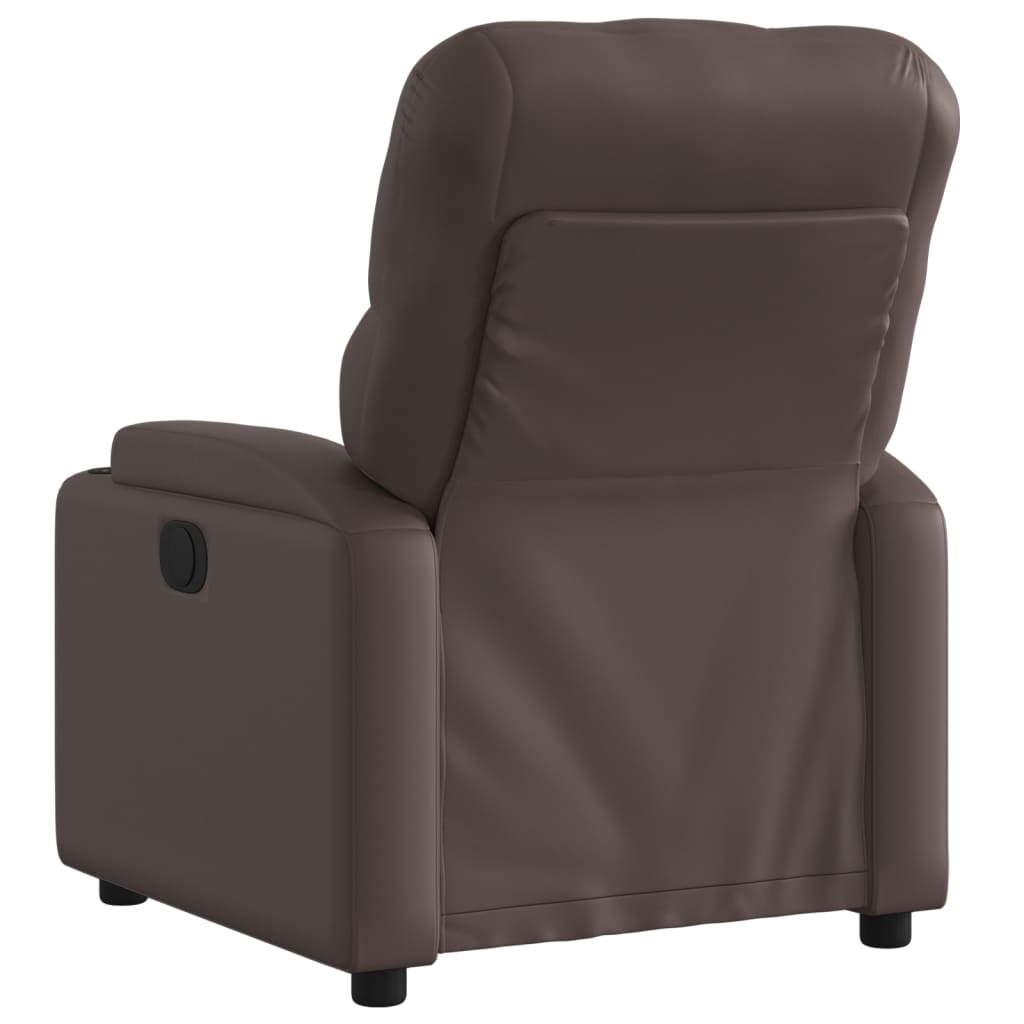 vidaXL Sillón reclinable de cuero sintético marrón