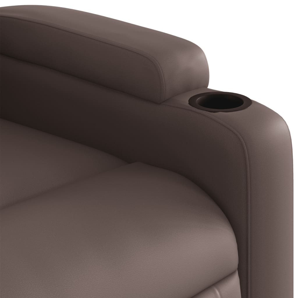 vidaXL Sillón reclinable de cuero sintético marrón