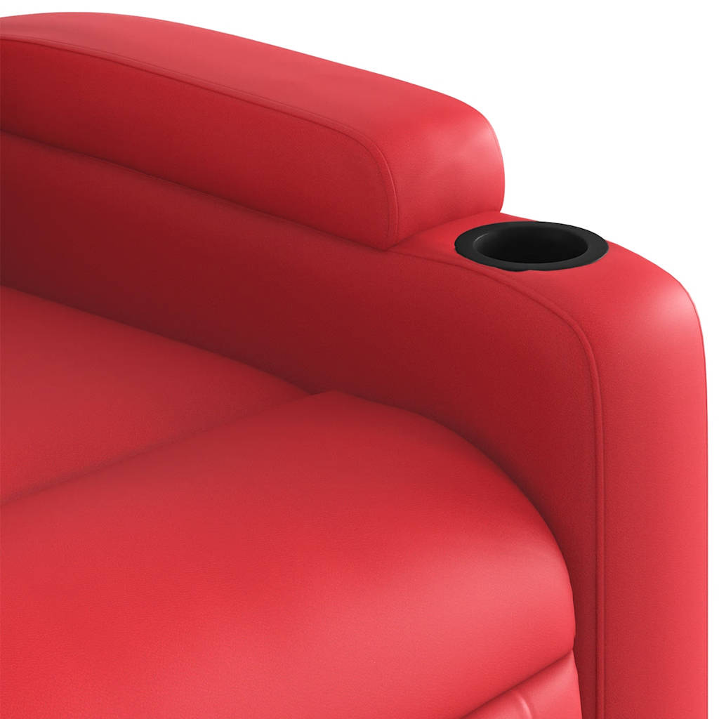 vidaXL Sillón de masaje reclinable cuero sintético rojo