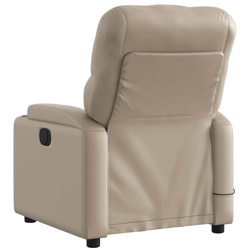 vidaXL Sillón de masaje reclinable cuero sintético color capuchino