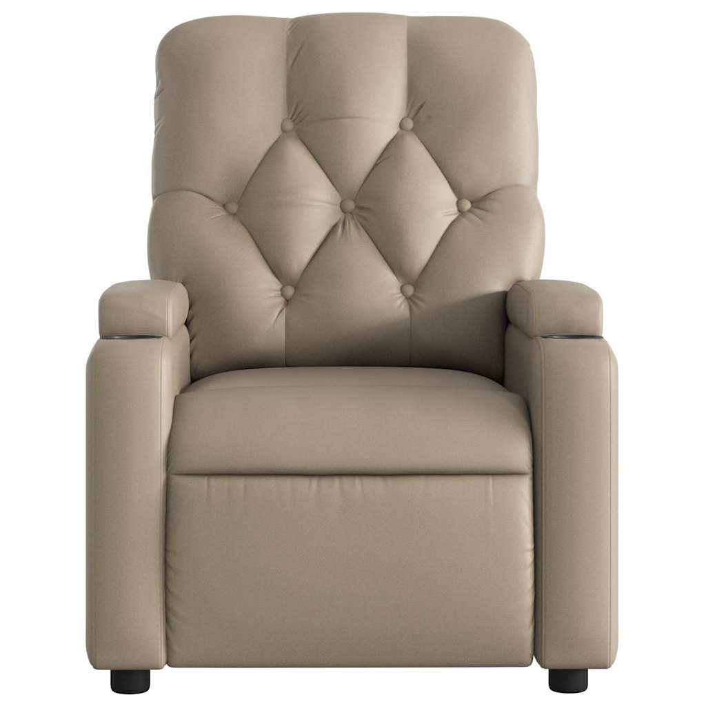 vidaXL Sillón de masaje reclinable cuero sintético color capuchino