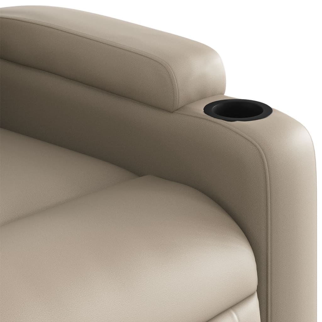 vidaXL Sillón de masaje reclinable cuero sintético color capuchino