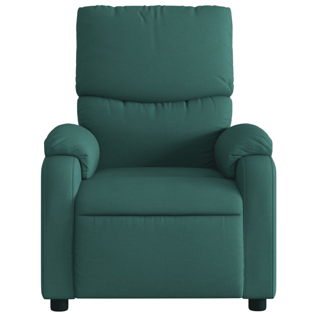 vidaXL Sillón reclinable de tela verde oscuro