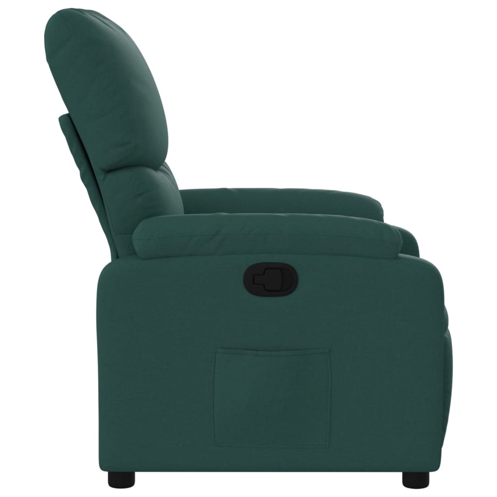 vidaXL Sillón reclinable de tela verde oscuro