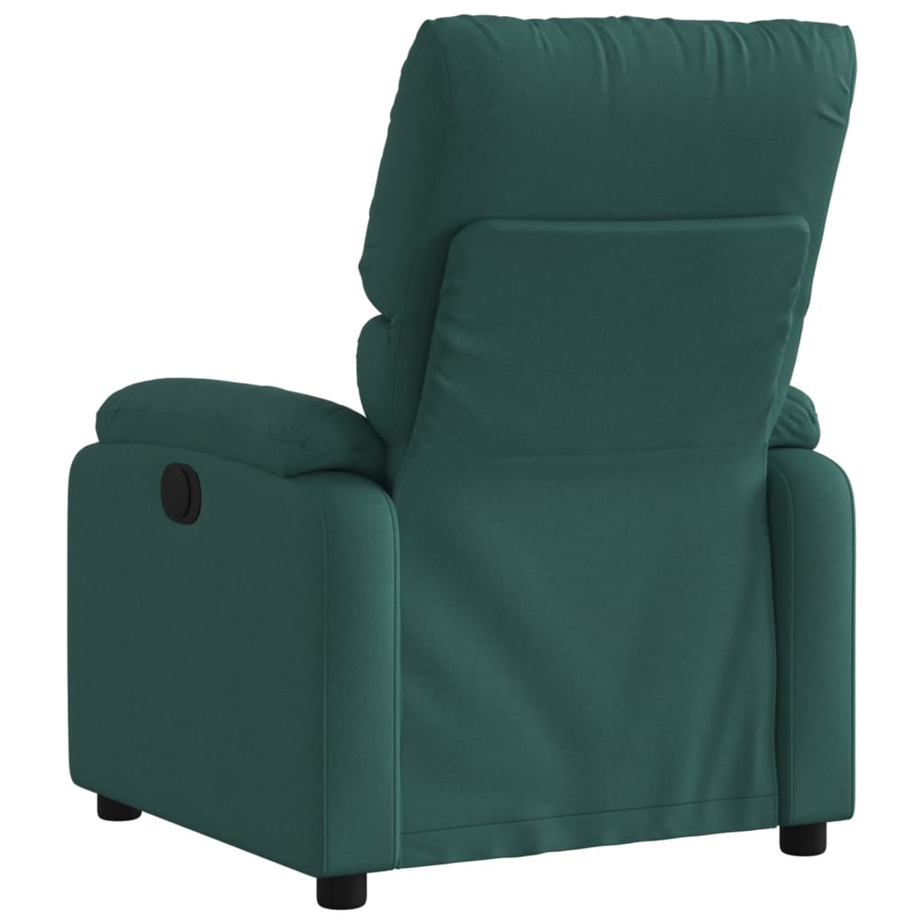 vidaXL Sillón reclinable de tela verde oscuro