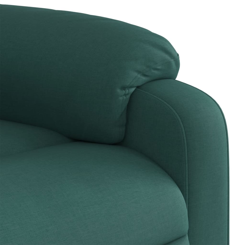 vidaXL Sillón reclinable de tela verde oscuro