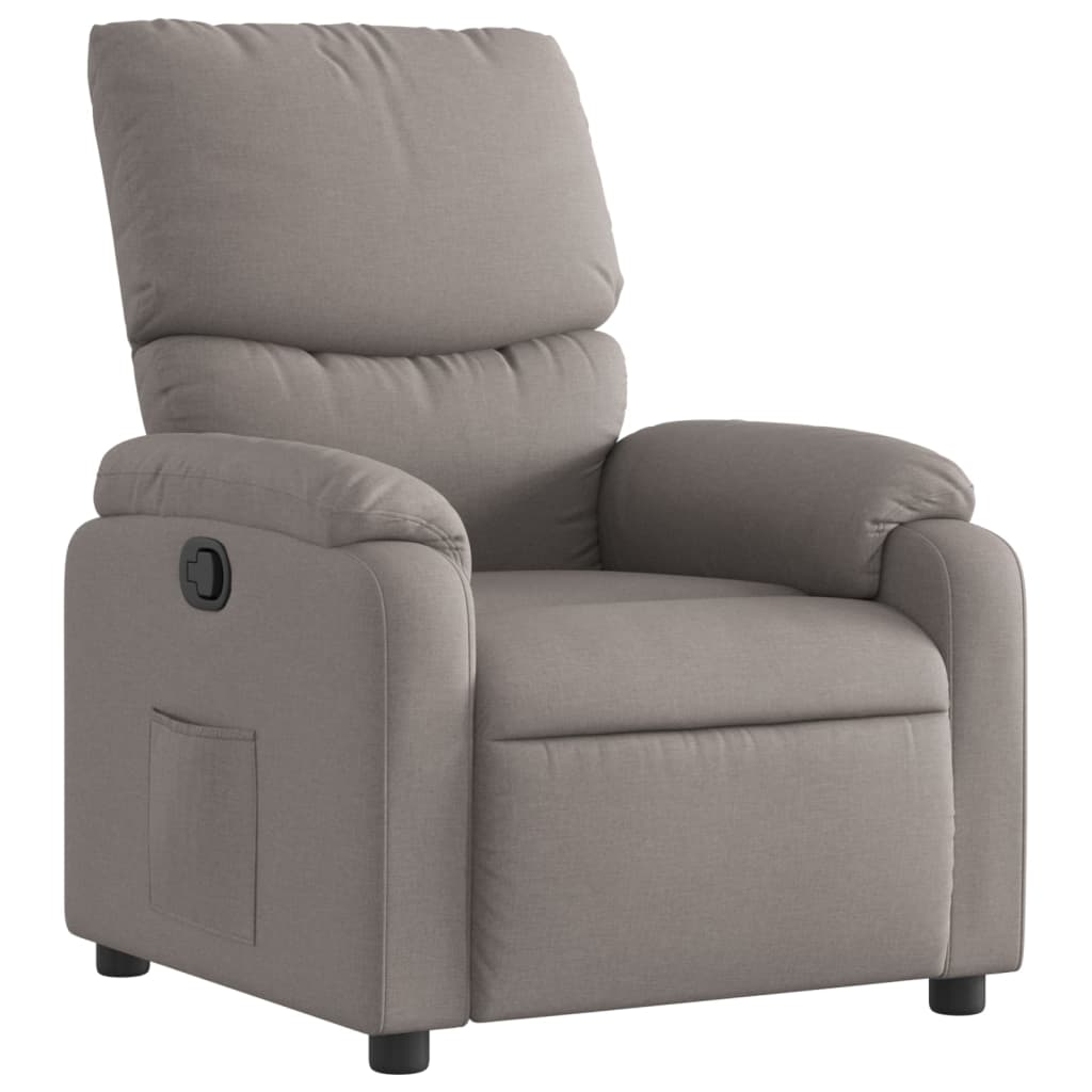 vidaXL Sillón reclinable de tela gris taupe