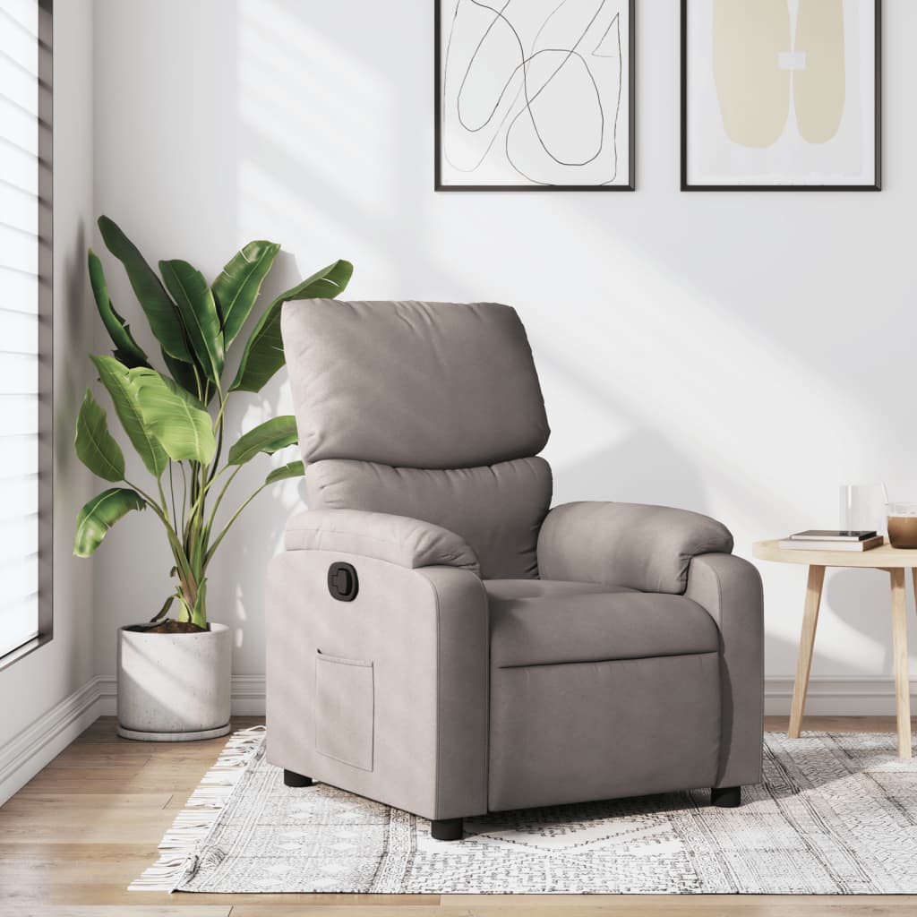 vidaXL Sillón reclinable de tela gris taupe