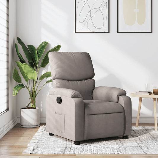 vidaXL Sillón reclinable de tela gris taupe