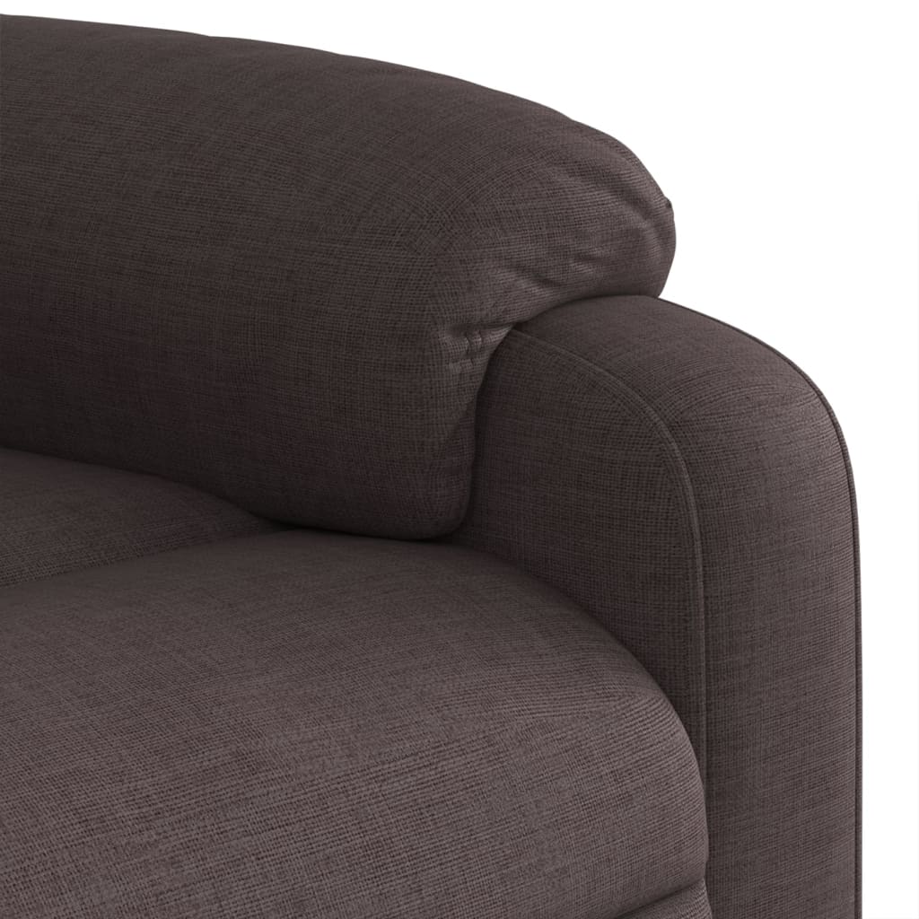 vidaXL Sillón de masaje reclinable de tela marrón oscuro