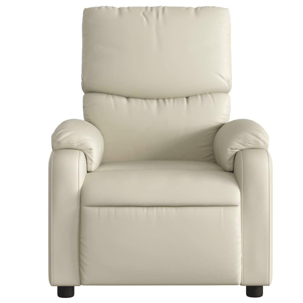 vidaXL Sillón reclinable de cuero sintético crema