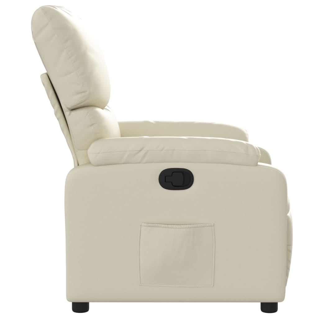 vidaXL Sillón reclinable de cuero sintético crema