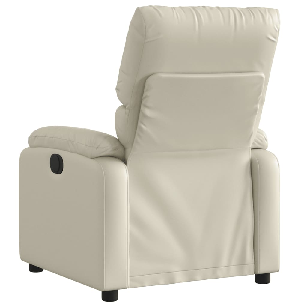 vidaXL Sillón reclinable de cuero sintético crema