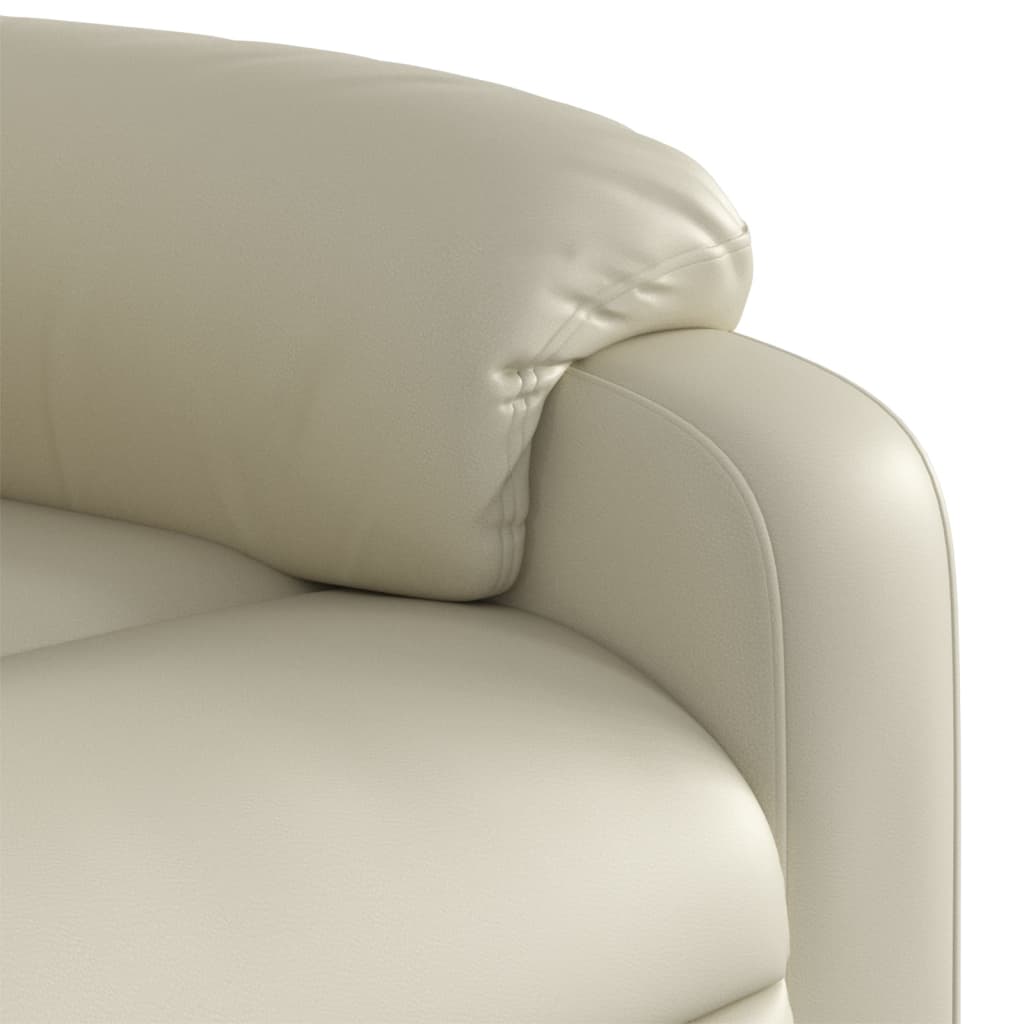 vidaXL Sillón reclinable de cuero sintético crema