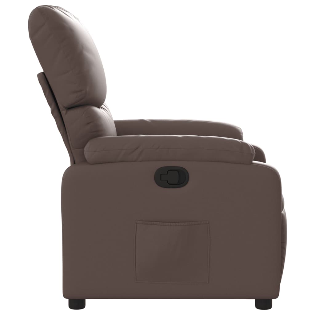 vidaXL Sillón reclinable de cuero sintético marrón