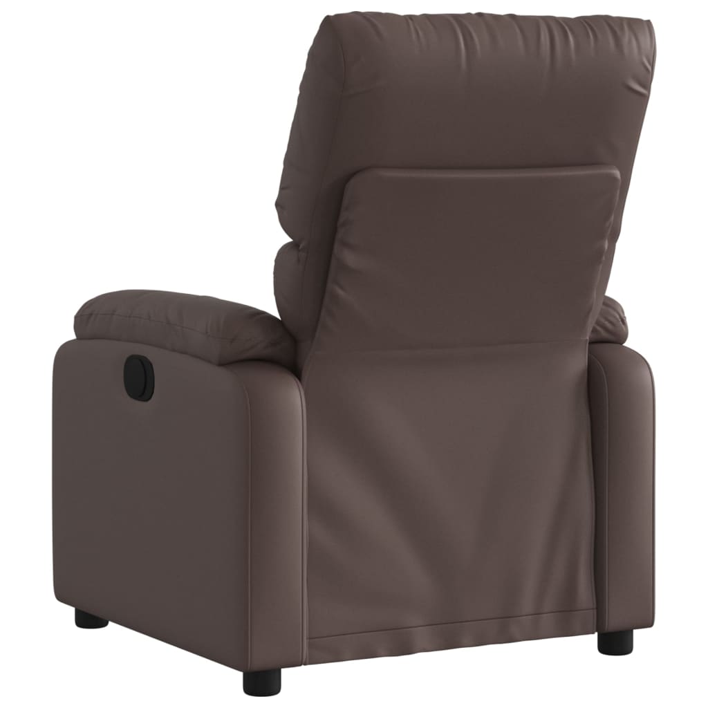 vidaXL Sillón reclinable de cuero sintético marrón