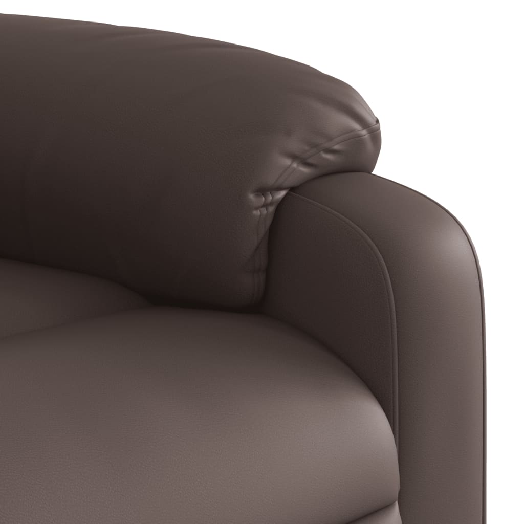 vidaXL Sillón reclinable de cuero sintético marrón