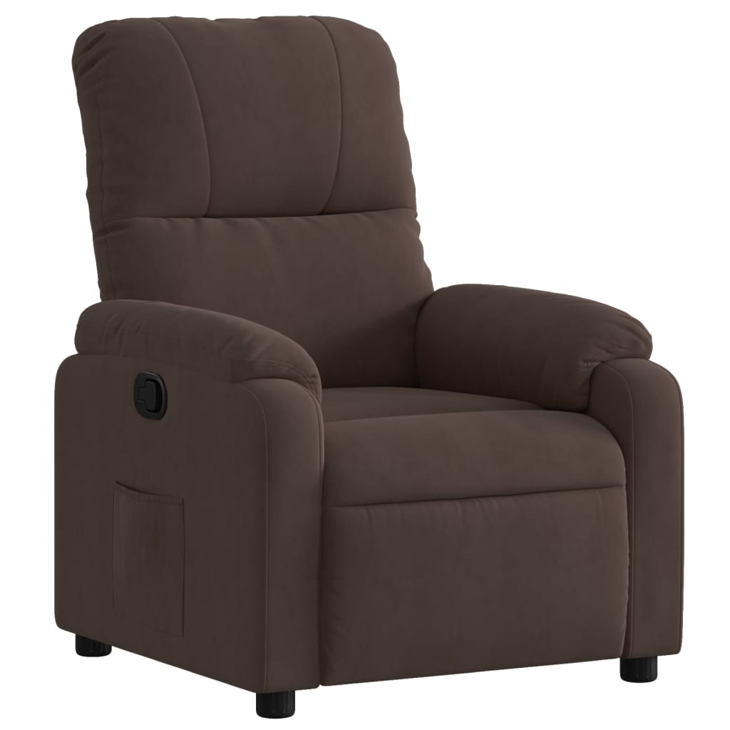 vidaXL Sillón reclinable tela de microfibra marrón