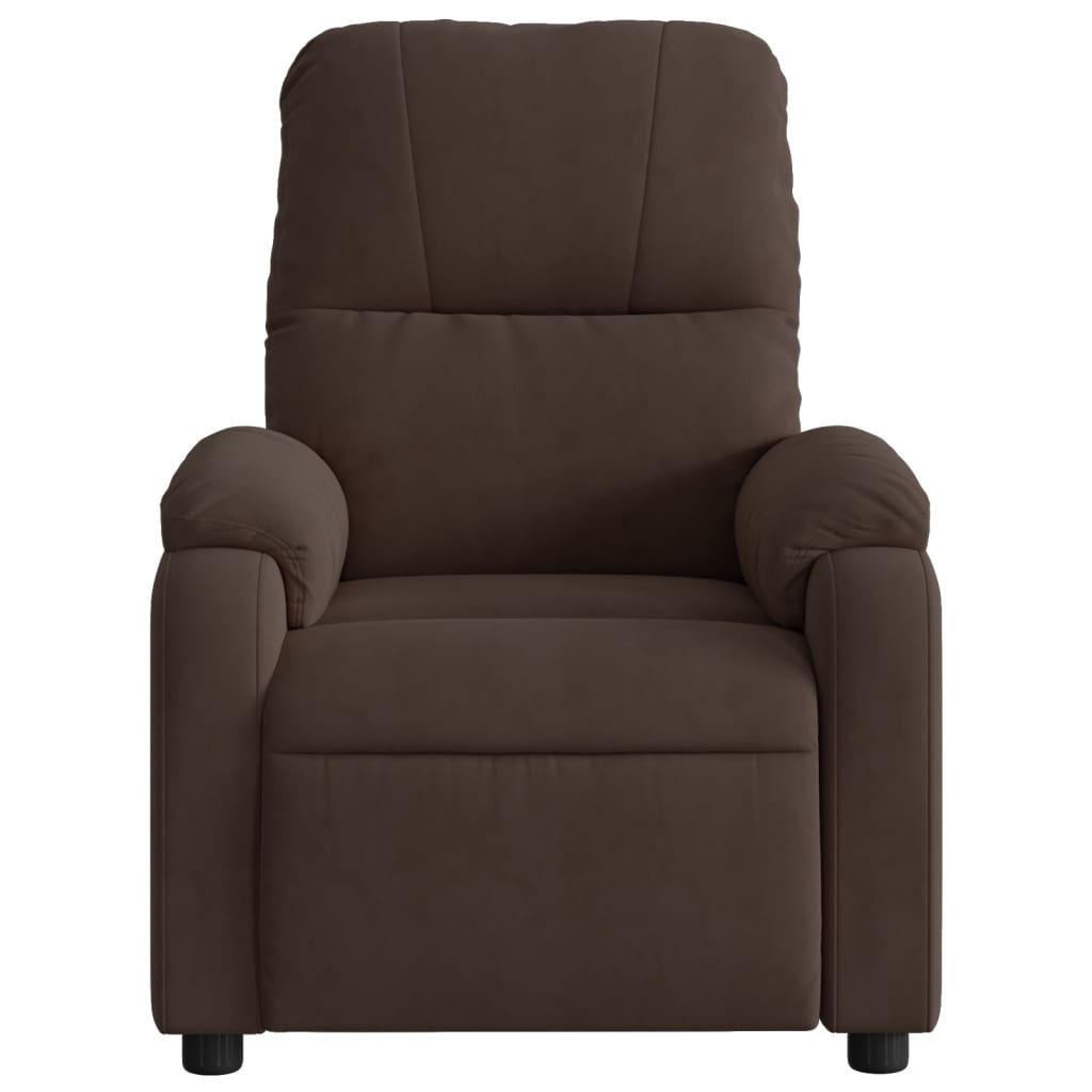 vidaXL Sillón reclinable tela de microfibra marrón