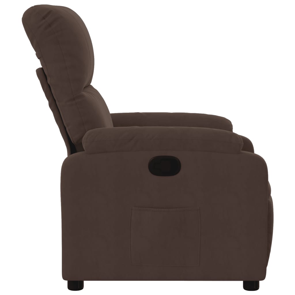 vidaXL Sillón reclinable tela de microfibra marrón