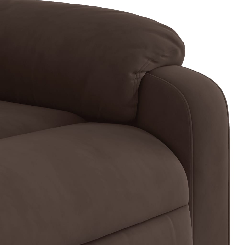 vidaXL Sillón reclinable tela de microfibra marrón