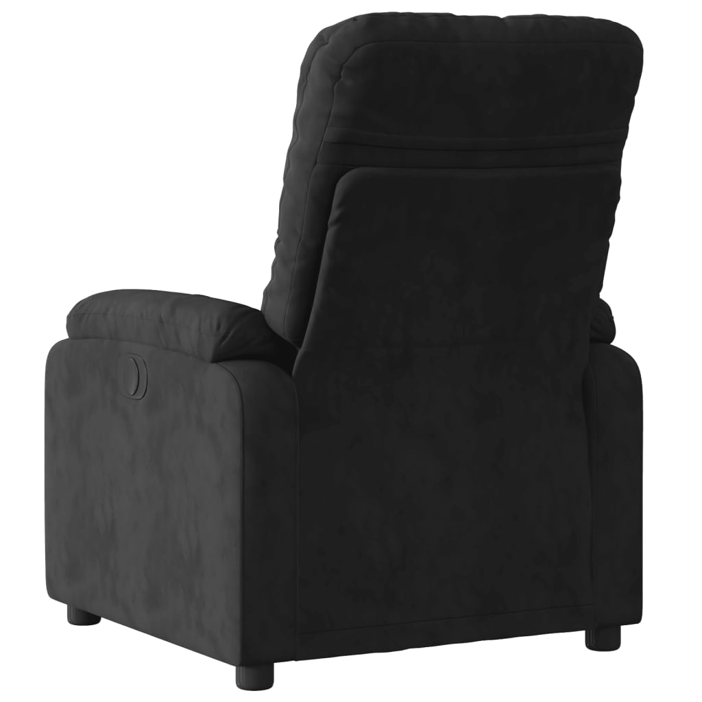 vidaXL Sillón reclinable tela de microfibra negro