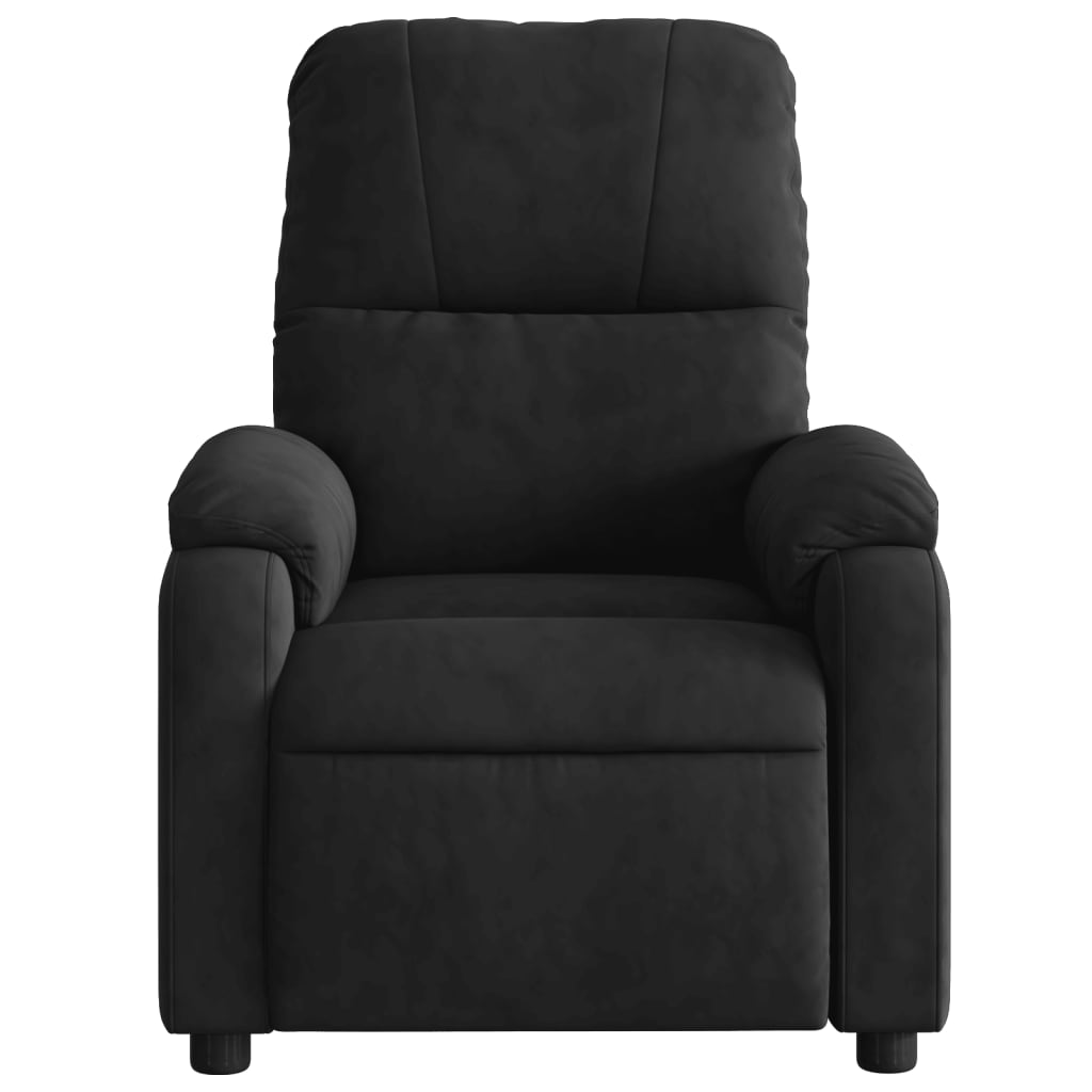 vidaXL Sillón reclinable tela de microfibra negro