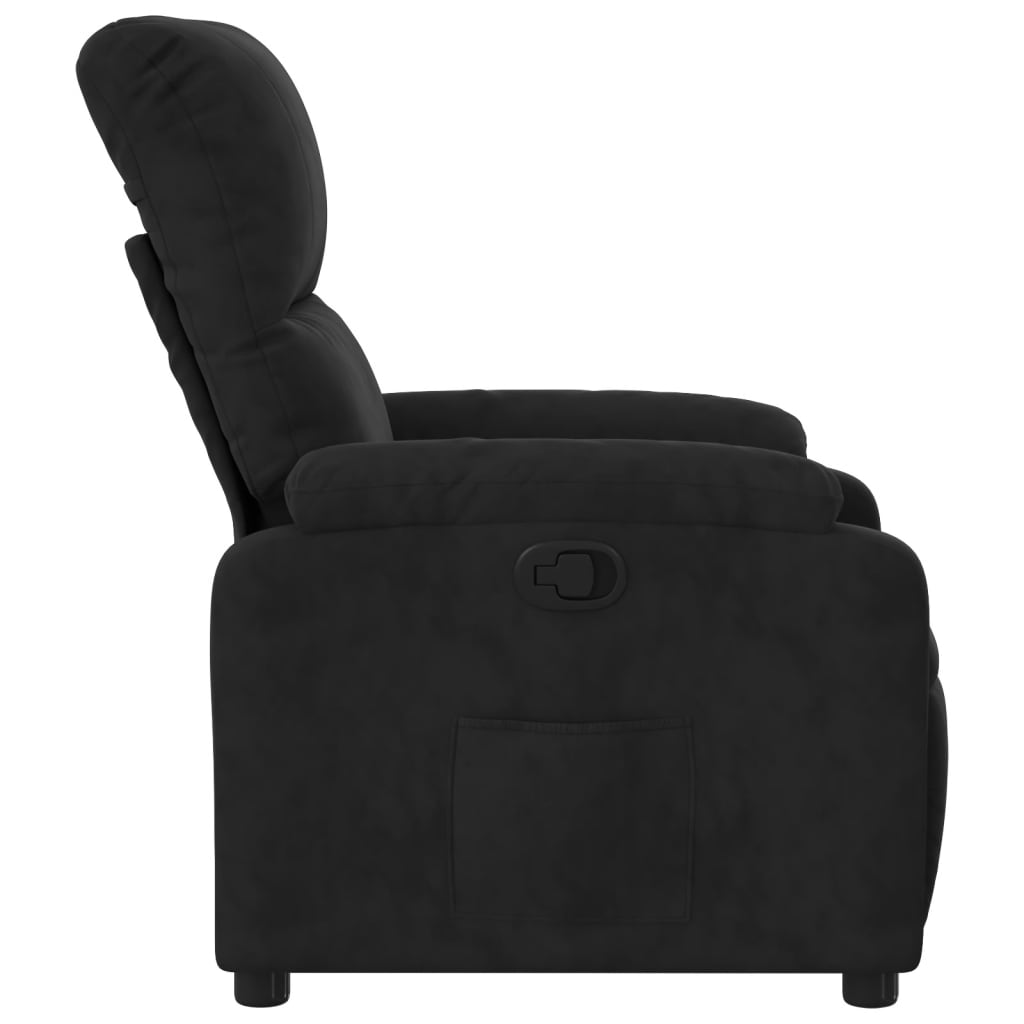 vidaXL Sillón reclinable tela de microfibra negro