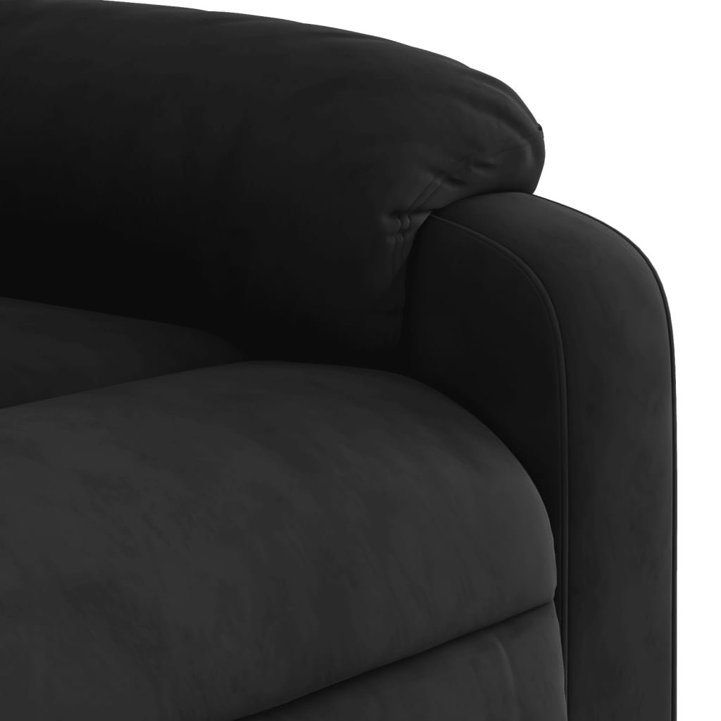 vidaXL Sillón reclinable tela de microfibra negro