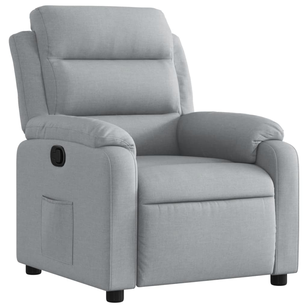 vidaXL Sillón reclinable de tela gris claro