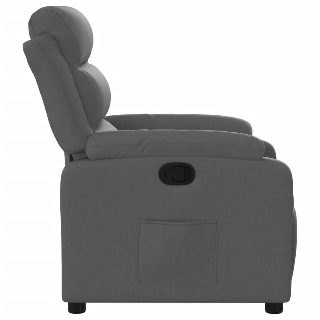 vidaXL Sillón reclinable de tela gris oscuro