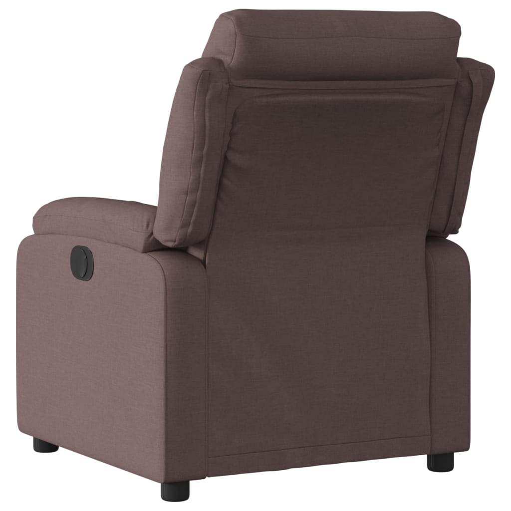 vidaXL Sillón reclinable de tela marrón oscuro