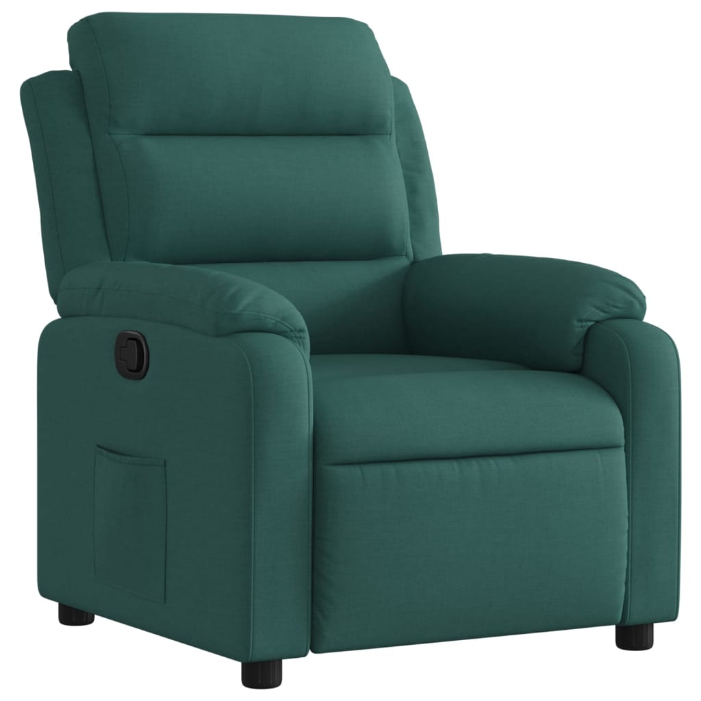 vidaXL Sillón reclinable de tela verde oscuro