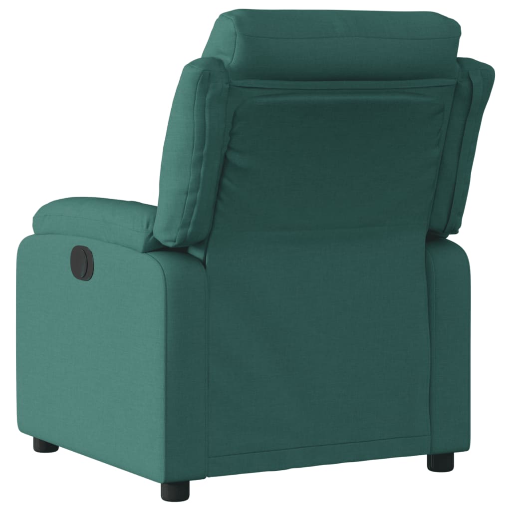 vidaXL Sillón reclinable de tela verde oscuro