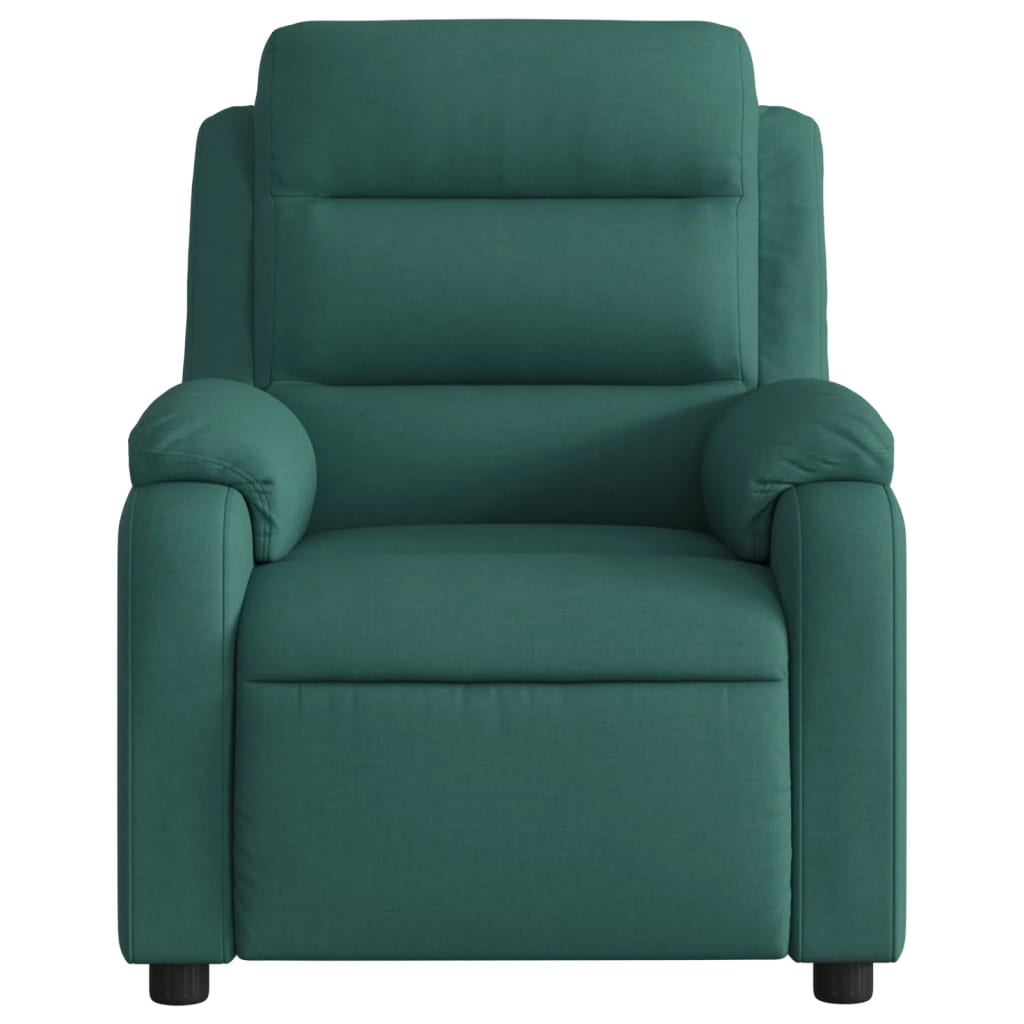 vidaXL Sillón reclinable de tela verde oscuro