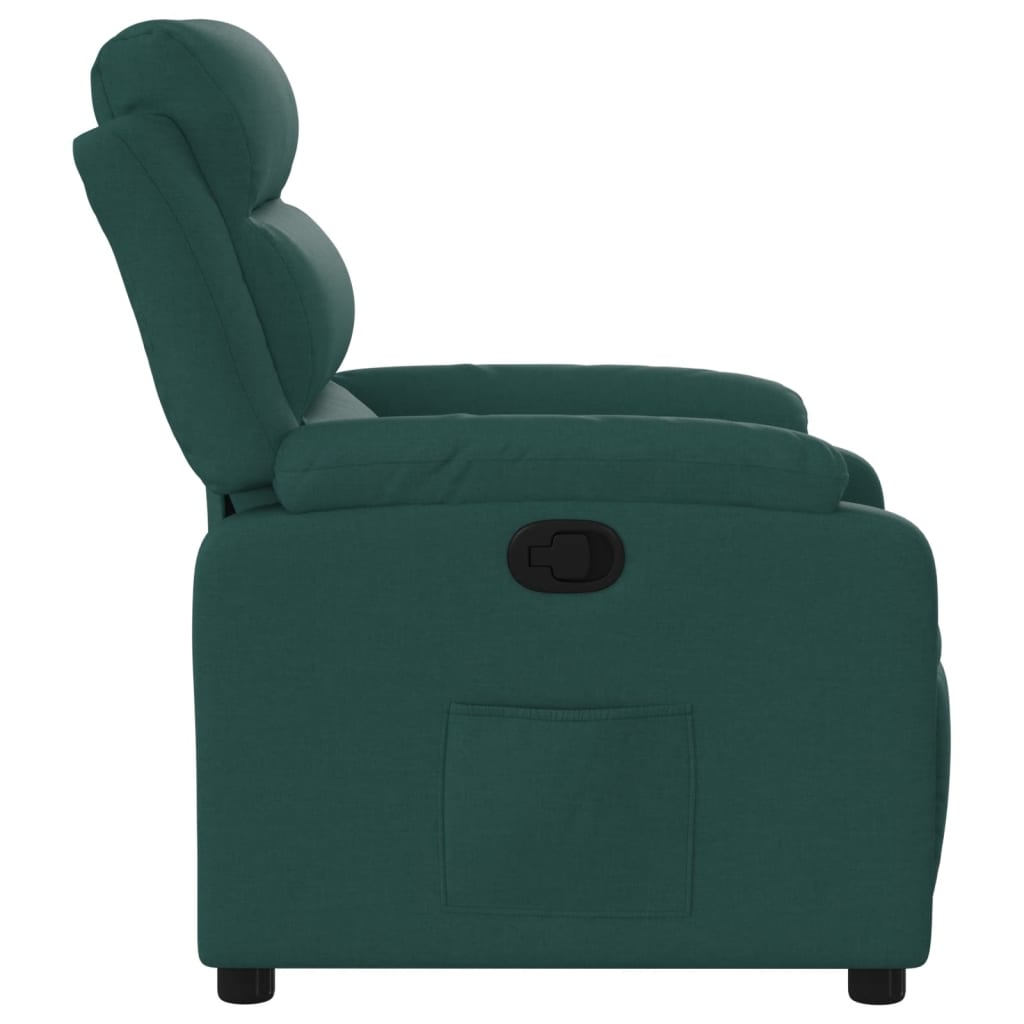 vidaXL Sillón reclinable de tela verde oscuro