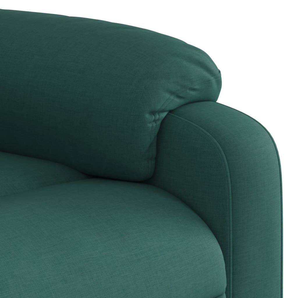 vidaXL Sillón reclinable de tela verde oscuro