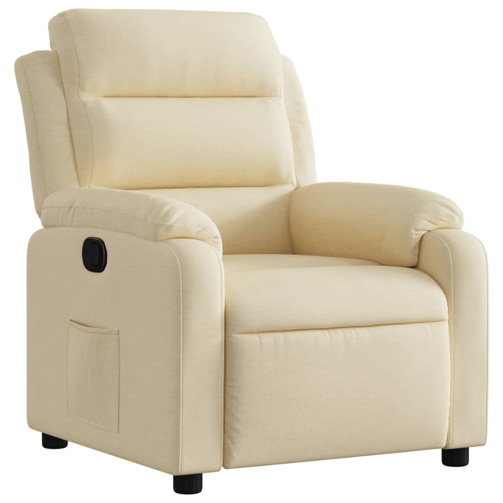 vidaXL Sillón reclinable de tela crema