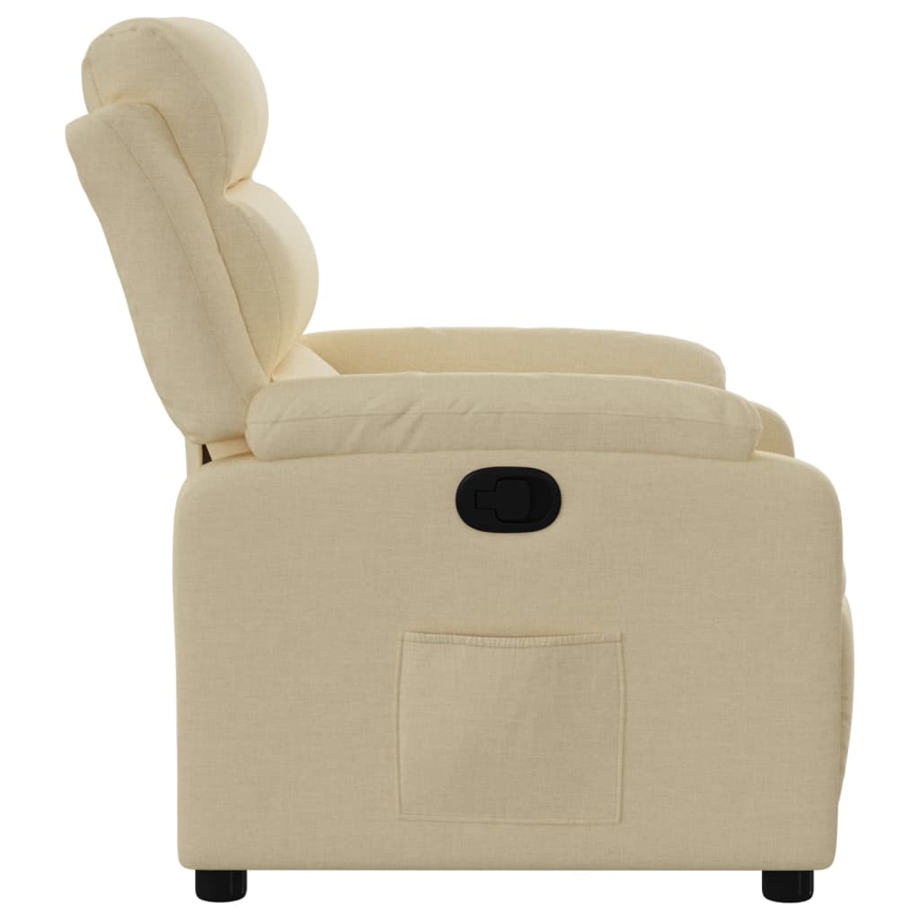 vidaXL Sillón reclinable de tela crema