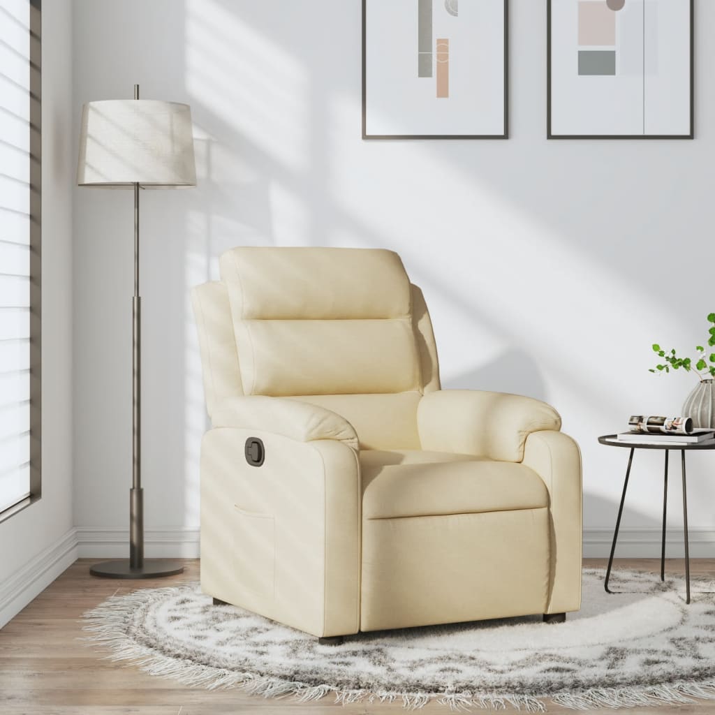 vidaXL Sillón reclinable de tela crema