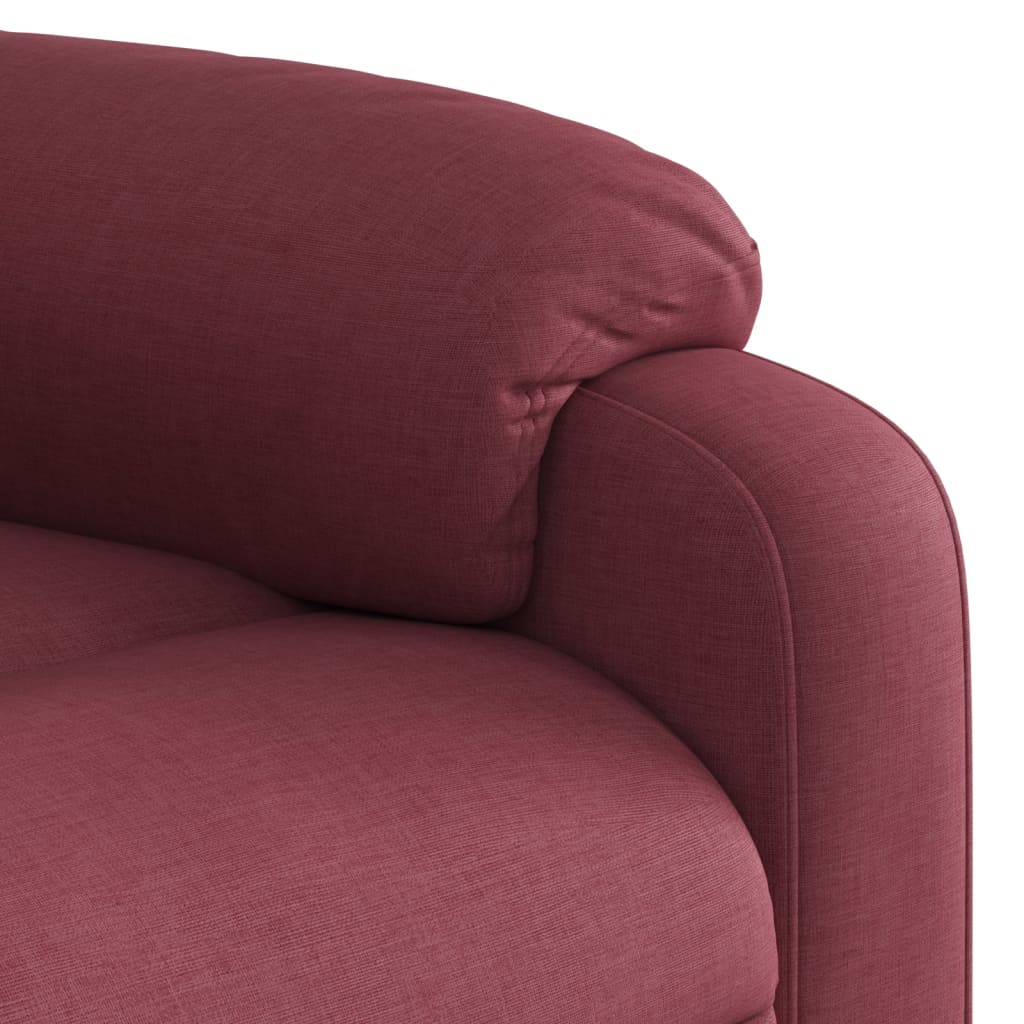 vidaXL Sillón de masaje reclinable de tela color vino tinto