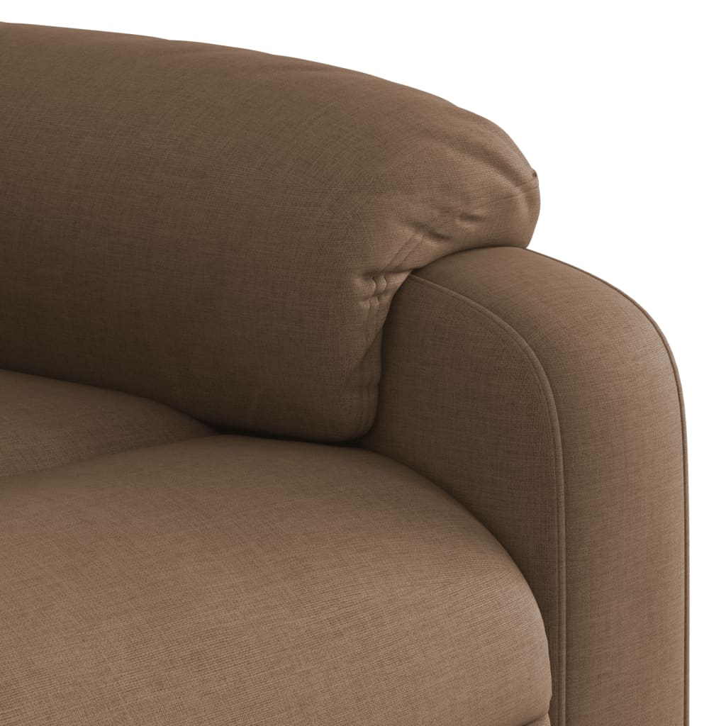 vidaXL Sillón reclinable con masaje de tela marrón