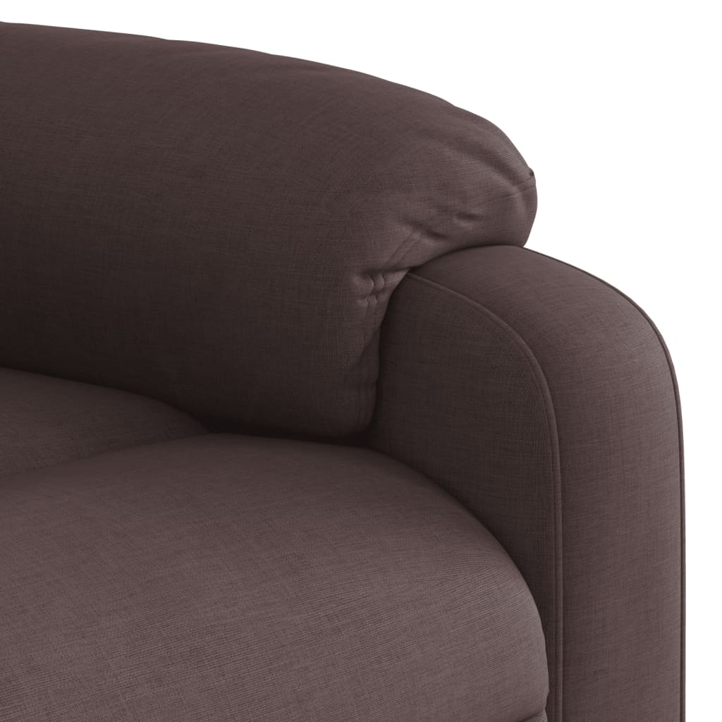 vidaXL Sillón de masaje reclinable de tela marrón oscuro