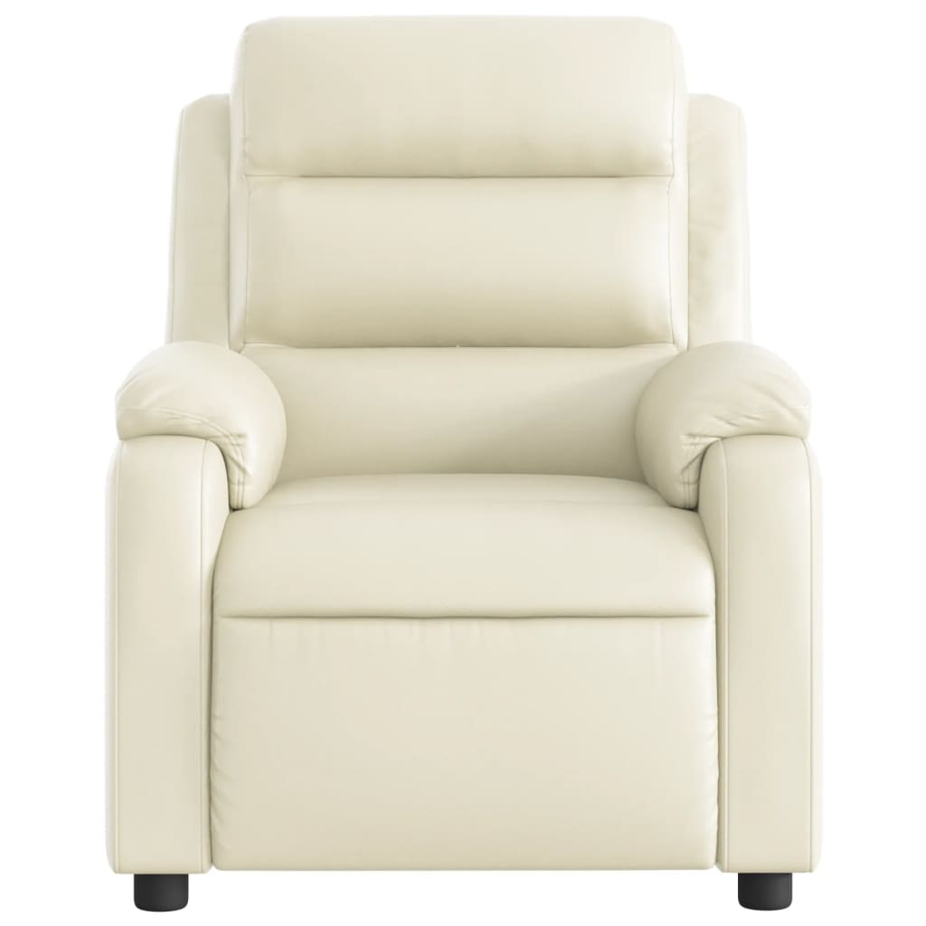 vidaXL Sillón reclinable de cuero sintético crema